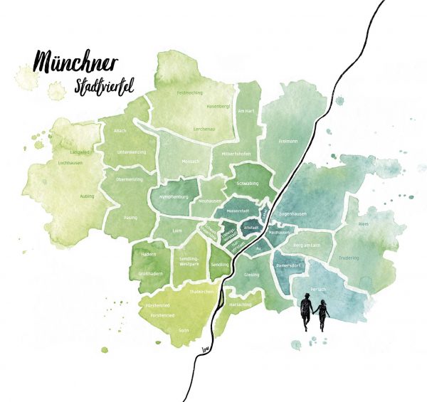 Stadtplan München, Stadtviertel
